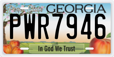 GA license plate PWR7946