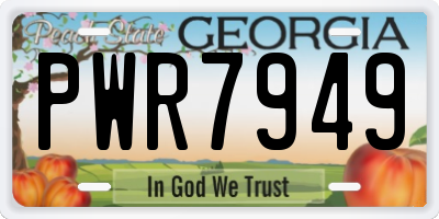 GA license plate PWR7949