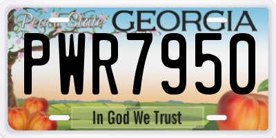 GA license plate PWR7950