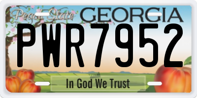 GA license plate PWR7952