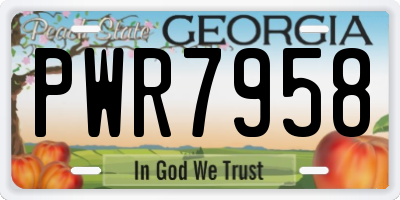 GA license plate PWR7958