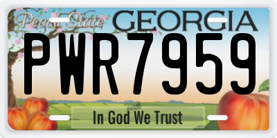 GA license plate PWR7959