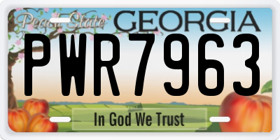 GA license plate PWR7963