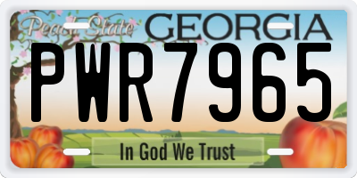 GA license plate PWR7965