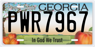 GA license plate PWR7967