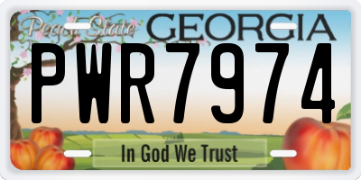 GA license plate PWR7974