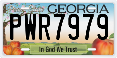 GA license plate PWR7979