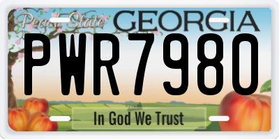 GA license plate PWR7980