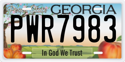 GA license plate PWR7983