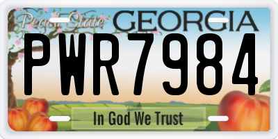 GA license plate PWR7984