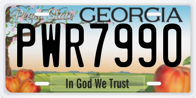 GA license plate PWR7990