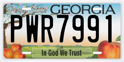 GA license plate PWR7991