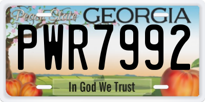 GA license plate PWR7992