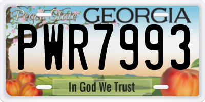 GA license plate PWR7993