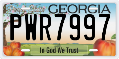 GA license plate PWR7997