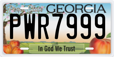 GA license plate PWR7999