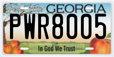 GA license plate PWR8005