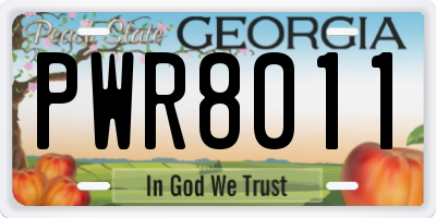 GA license plate PWR8011