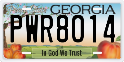 GA license plate PWR8014