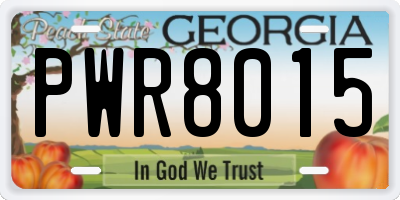 GA license plate PWR8015
