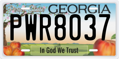 GA license plate PWR8037