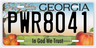 GA license plate PWR8041