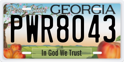GA license plate PWR8043