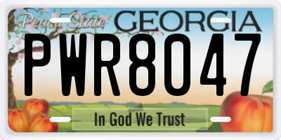 GA license plate PWR8047