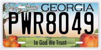 GA license plate PWR8049