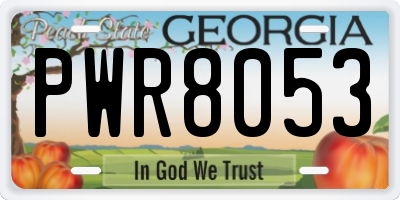 GA license plate PWR8053
