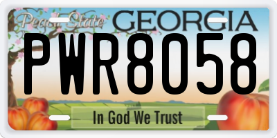 GA license plate PWR8058