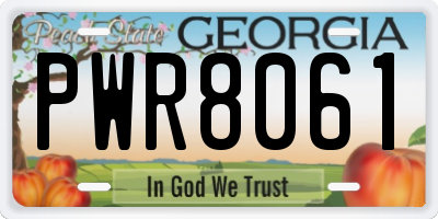 GA license plate PWR8061