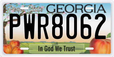 GA license plate PWR8062