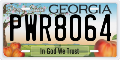 GA license plate PWR8064