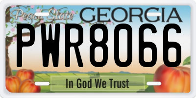 GA license plate PWR8066