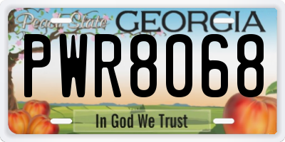 GA license plate PWR8068