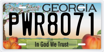 GA license plate PWR8071