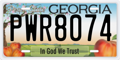 GA license plate PWR8074