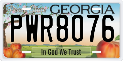 GA license plate PWR8076