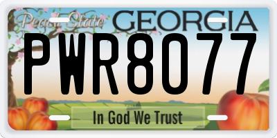 GA license plate PWR8077