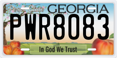 GA license plate PWR8083