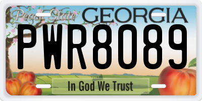 GA license plate PWR8089