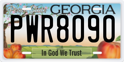 GA license plate PWR8090