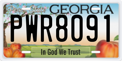 GA license plate PWR8091