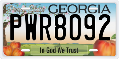 GA license plate PWR8092