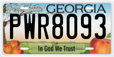 GA license plate PWR8093