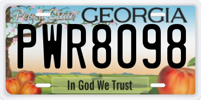 GA license plate PWR8098