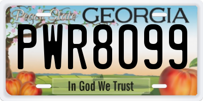 GA license plate PWR8099