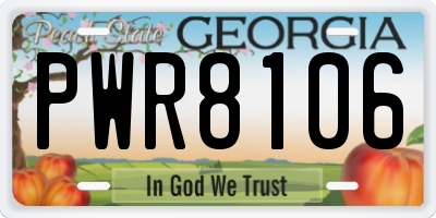 GA license plate PWR8106