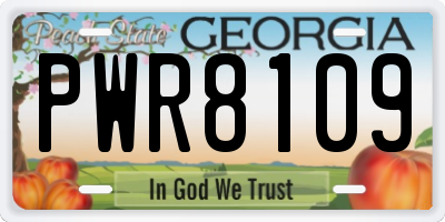 GA license plate PWR8109